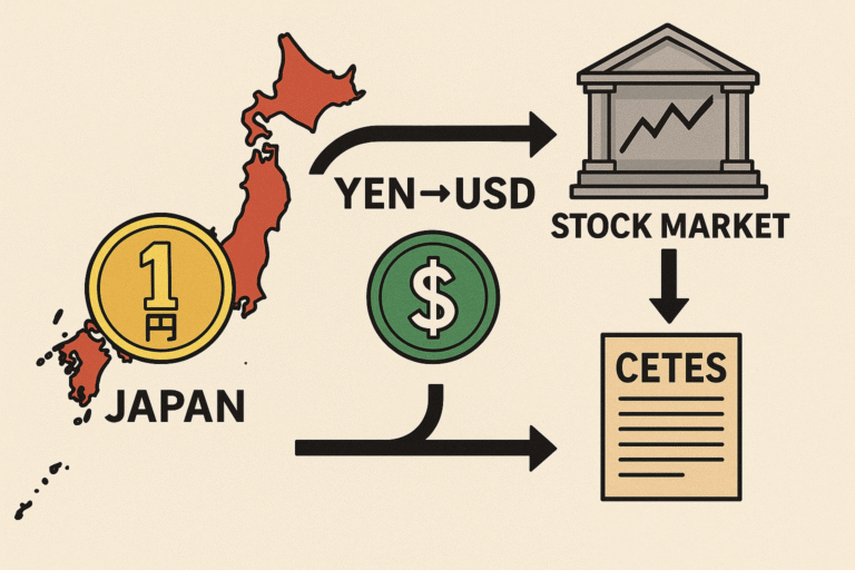 Japon y el carry trade impactan a Mexico y a la bolsa de Estados Unidos