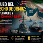 Mapa del Estrecho de Ormuz con buques militares y petroleros.