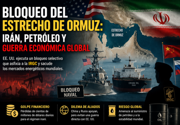 Mapa del Estrecho de Ormuz con buques militares y petroleros.