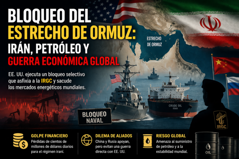 Mapa del Estrecho de Ormuz con buques militares y petroleros.